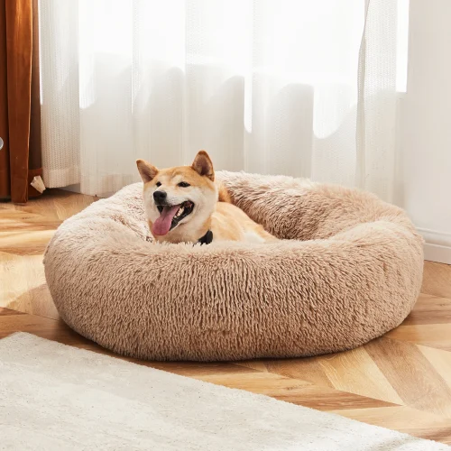 Calming Washable Plush Dog Bed