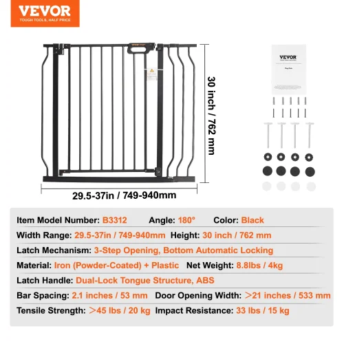 28/30/36 Inches High Dog Gate Child Pet Security