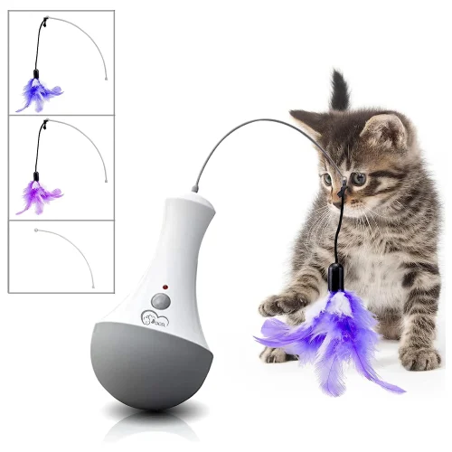 Interactive Cat Feather Teaser Toy