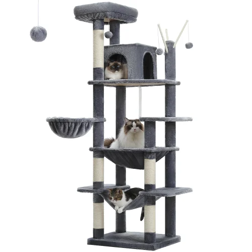 Multi-Level Cat Tree Tower with Scratching Posts