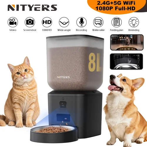 8L Automatic Cat Feeder with 1080p Camera