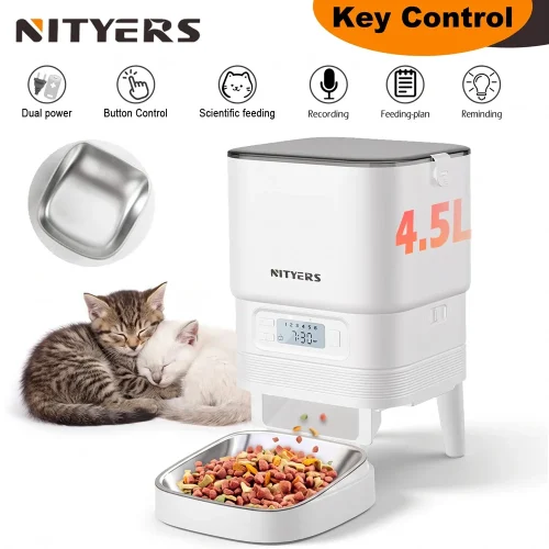 4.5L Automatic Pet Feeder w/ Stainless Steel Bowl